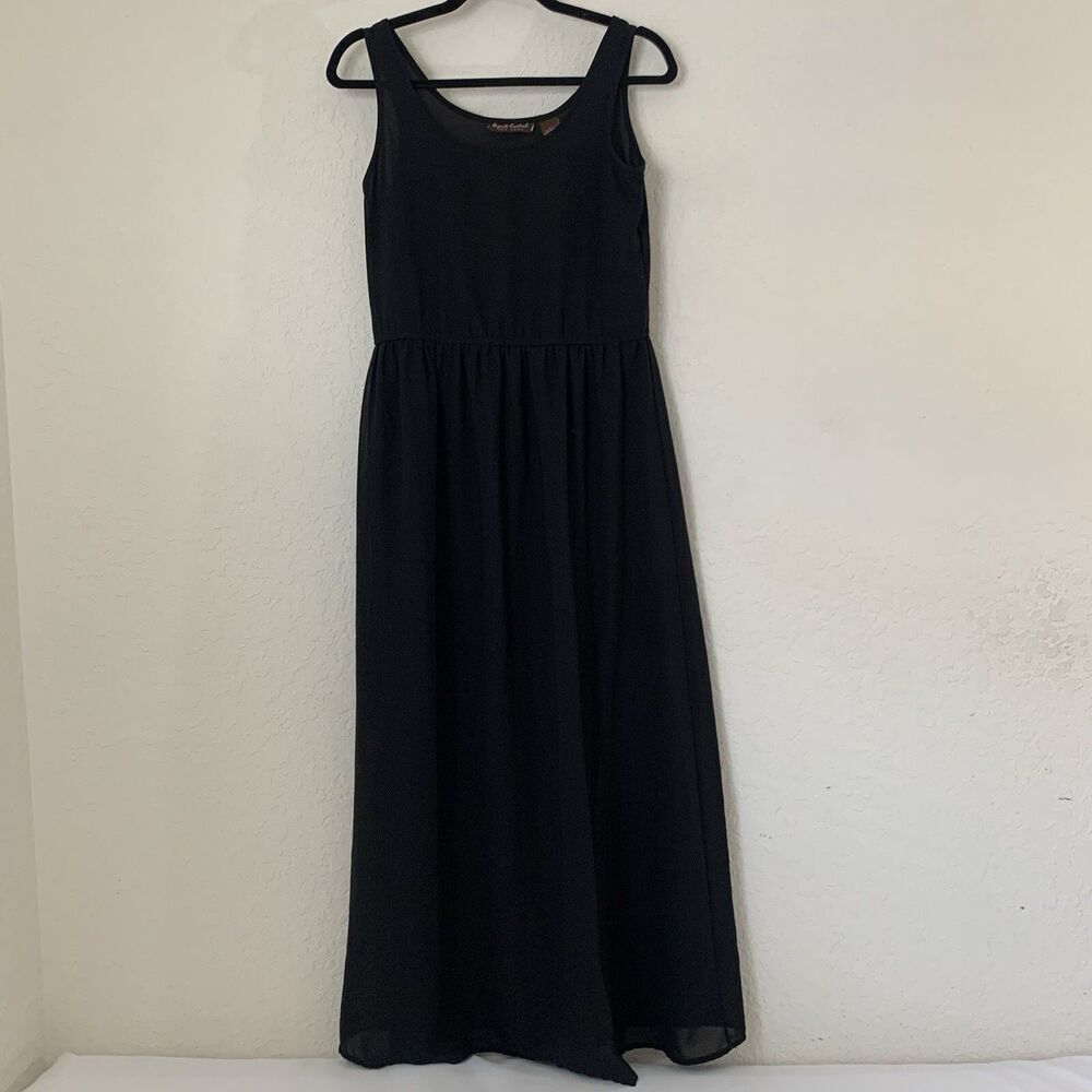 Flowy Maxi Dress Women S Black Sleeveless Sheer Boho Romantic Whimsygoth Fairy